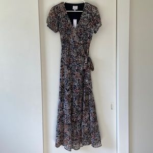 Koko + Mason (from Petal & Pup) Black Floral Wrap Dress